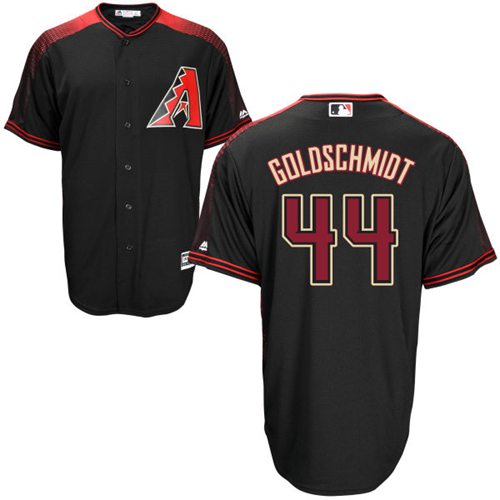 Diamondbacks #44 Paul Goldschmidt Black/Brick New Cool Base Stitched MLB Jersey - Click Image to Close